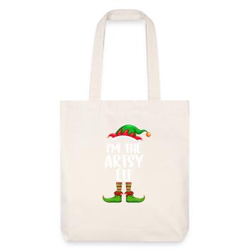 I’m The Artsy Elf Chemise Assortie Noël en famille - Tote bag épais recyclé Stanley/Stella - blanc cassé - Devant
