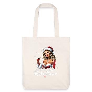 Santa's Little Troublemaker Christmas Hat - Stanley/Stella Heavyweight Recycled Tote Bag - natural white - Front