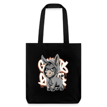Esel Urban Animal Style Tierliebhaber - Stanley/Stella recycelter Heavyweight Stoffbeutel - Schwarz - Vorne