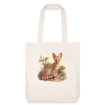 Servale Serval - Stanley/Stella recycelter Heavyweight Stoffbeutel - Naturweiß - Vorne