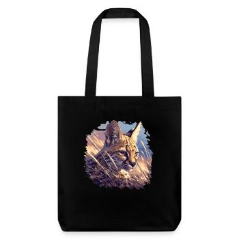 Servale Serval - Stanley/Stella recycelter Heavyweight Stoffbeutel - Schwarz - Vorne