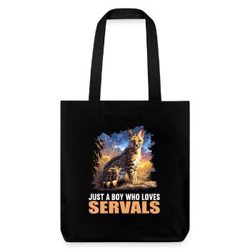 Servale Serval - Stanley/Stella recycelter Heavyweight Stoffbeutel - Schwarz - Vorne