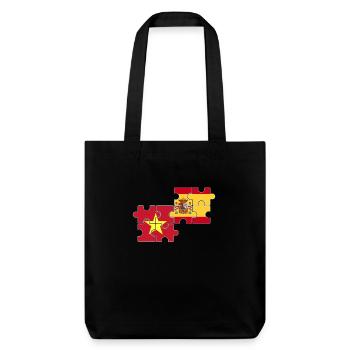 Vietnam Espagne Drapeau Espagnol Vietnamien - Tote bag épais recyclé Stanley/Stella - noir - Devant