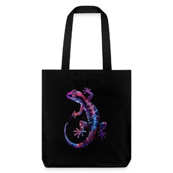 Gecko - Stanley/Stella recycelter Heavyweight Stoffbeutel - Schwarz - Vorne