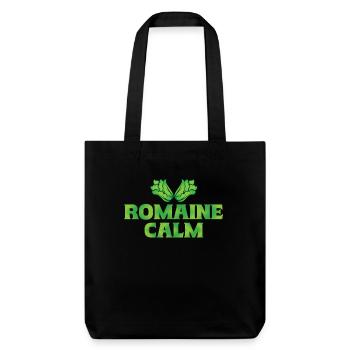 Romaine Calm Lustiges Gemüse Design - Stanley/Stella recycelter Heavyweight Stoffbeutel - Schwarz - Vorne