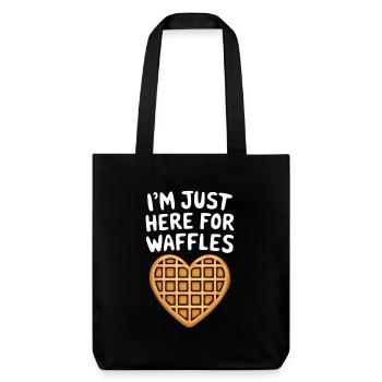 Waffles Saying Dessert Funny Waffles Gift - Stanley/Stella Heavyweight Recycled Tote Bag - black - Front
