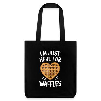 Waffles Saying Dessert Funny Waffles Gift - Stanley/Stella Heavyweight Recycled Tote Bag - black - Front