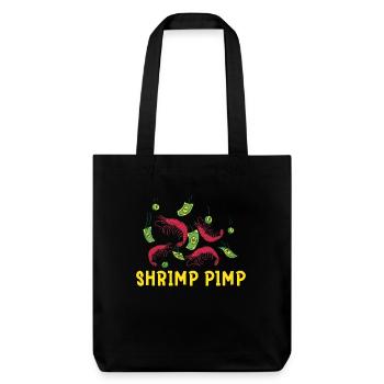 Shrimp Pimp: Humorvolle Kreation mit Schrimps und - Stanley/Stella recycelter Heavyweight Stoffbeutel - Schwarz - Vorne