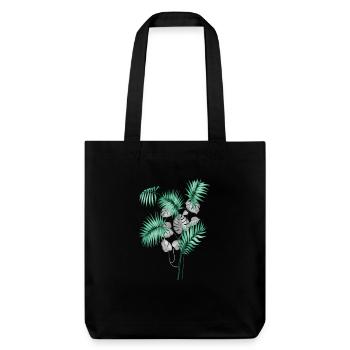 Tropical Leaves Design - Stanley/Stella recycelter Heavyweight Stoffbeutel - Schwarz - Vorne