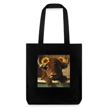 Bison - Stanley/Stella recycelter Heavyweight Stoffbeutel - Schwarz - Vorne