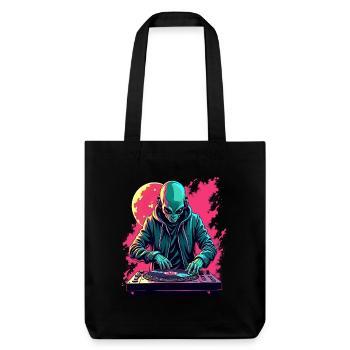 Alien Extraterrestre DJ Musique - Tote bag épais recyclé Stanley/Stella - noir - Devant