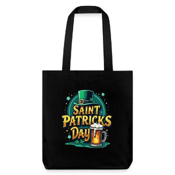 Saint Patrick`s Day Beer - Stanley/Stella recycelter Heavyweight Stoffbeutel - Schwarz - Vorne