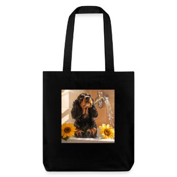 Cocker Spaniel - Stanley/Stella recycelter Heavyweight Stoffbeutel - Schwarz - Vorne