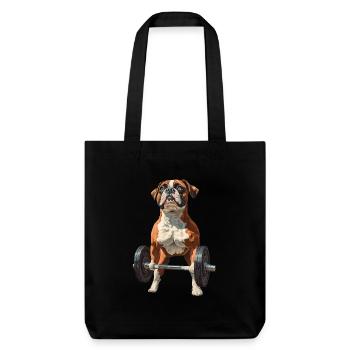 Boxer - Stanley/Stella recycelter Heavyweight Stoffbeutel - Schwarz - Vorne