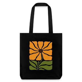 Boho-Wildblume im Sonnenblumen-Stil - Stanley/Stella recycelter Heavyweight Stoffbeutel - Schwarz - Vorne