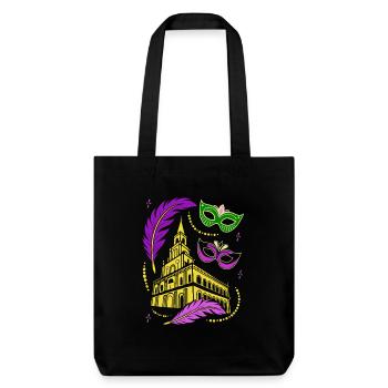 Mardi Gras - Karneval - Maske - Geschenk - Stanley/Stella recycelter Heavyweight Stoffbeutel - Schwarz - Vorne