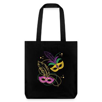 Mardi Gras - Karneval - Maske - Geschenk - Stanley/Stella recycelter Heavyweight Stoffbeutel - Schwarz - Vorne