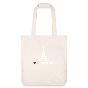 I love Barcelona Cool Tower Eiffel Herz Flagge Wortspiel - Stanley/Stella recycelter Heavyweight Stoffbeutel - Naturweiß - Vorne