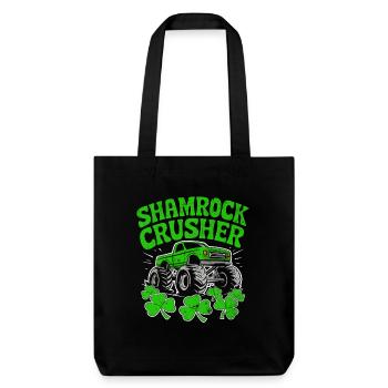 Skt Patricks Day Shamrock crusher - Stanley/Stella recycelter Heavyweight Stoffbeutel - Schwarz - Vorne