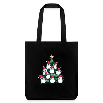 Pinguin Weihnachten Christbaum - Stanley/Stella recycelter Heavyweight Stoffbeutel - Schwarz - Vorne