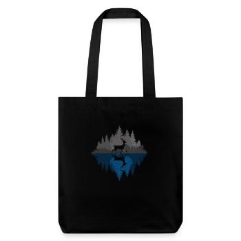 Deer in the dark forest - Stanley/Stella Heavyweight Recycled Tote Bag - black - Front