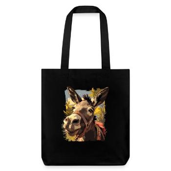 Donkey Esel - Stanley/Stella recycelter Heavyweight Stoffbeutel - Schwarz - Vorne