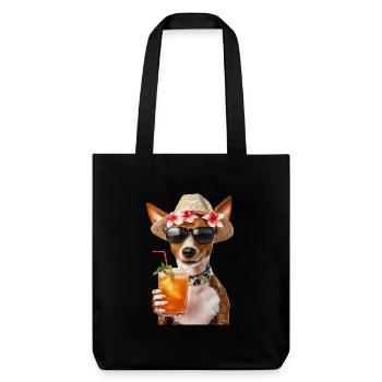 Basenji - Stanley/Stella recycelter Heavyweight Stoffbeutel - Schwarz - Vorne