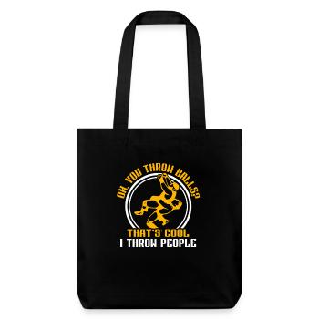 Oh, tu lances des balles ? Je lance les gens qui luttent - Tote bag épais recyclé Stanley/Stella - noir - Devant