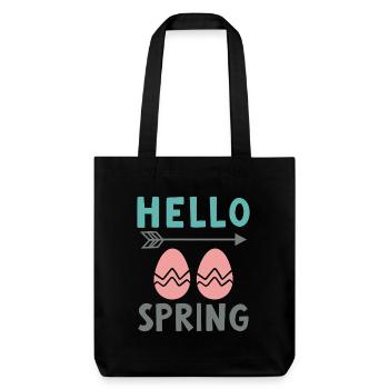 Bonjour le design printanier avec des œufs de Pâques - Tote bag épais recyclé Stanley/Stella - noir - Devant
