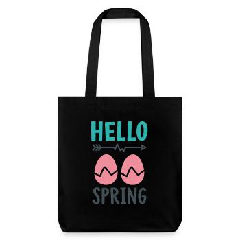 Bonjour le design printanier avec des œufs de Pâques - Tote bag épais recyclé Stanley/Stella - noir - Devant