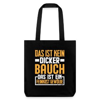 Dicker Bauch Lustig Spruch Geschenk - Stanley/Stella recycelter Heavyweight Stoffbeutel - Schwarz - Vorne