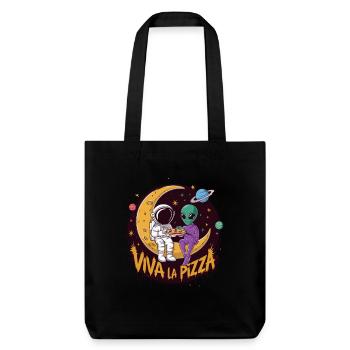 Astronaut Alien Pizza Viva La Pizza in the Universe - Stanley/Stella Heavyweight Recycled Tote Bag - black - Front