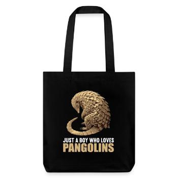 Schuppentiere Pangolin Schuppentier - Stanley/Stella recycelter Heavyweight Stoffbeutel - Schwarz - Vorne