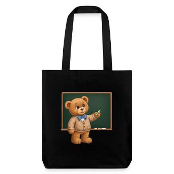Ours en peluche Enseignant - Tote bag épais recyclé Stanley/Stella - noir - Devant