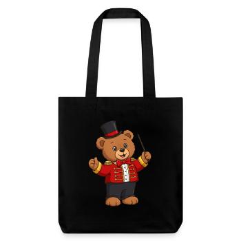 Teddy Bear Directeur du cirque - Tote bag épais recyclé Stanley/Stella - noir - Devant