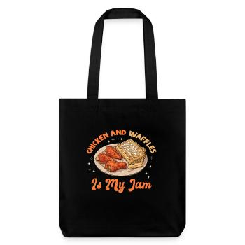 Gaufres au poulet Gaufres pour le petit-déjeuner - Tote bag épais recyclé Stanley/Stella - noir - Devant