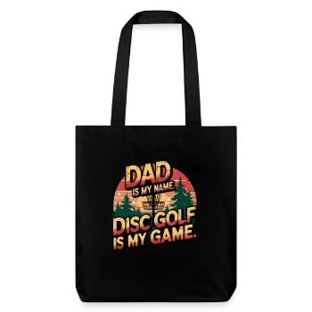 Papa est mon nom Le disc golf est mon jeu Design rétro - Tote bag épais recyclé Stanley/Stella - noir - Devant