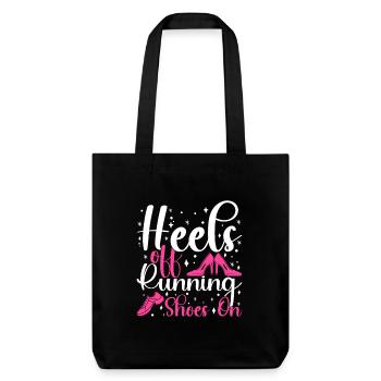 Talons de course des chaussures de course sur un marathonien - Tote bag épais recyclé Stanley/Stella - noir - Devant