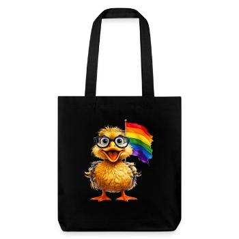 DRAPEAU ARC-EN-CIEL CANARD - Tote bag épais recyclé Stanley/Stella - noir - Devant