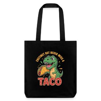 Dinosaurier lieben Tacos Cinco de Mayo design - Stanley/Stella recycelter Heavyweight Stoffbeutel - Schwarz - Vorne