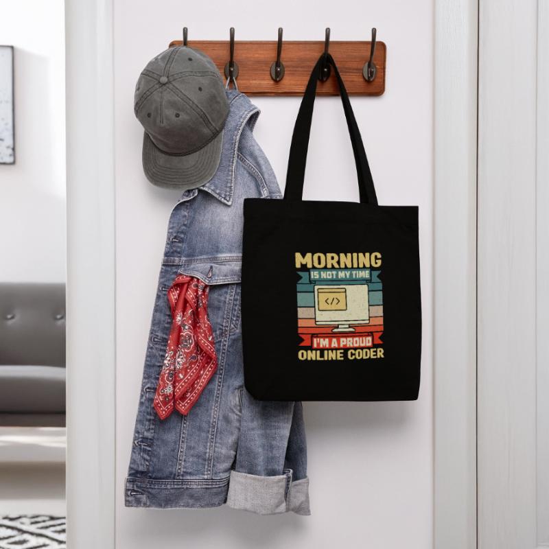 Online Coder Morning Is Not My Time Programmer Stanley/Stella Heavyweight Recycled Tote Bag