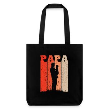 Retro Dad Silhouette – Vintage Style Father's Day - Stanley/Stella Heavyweight Recycled Tote Bag - black - Front