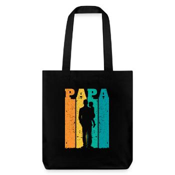 Retro Dad Silhouette – Vintage Style Father's Day - Stanley/Stella Heavyweight Recycled Tote Bag - black - Front