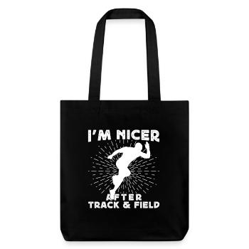 Track Athletics I ́m Nicer After Track & Field - Stanley/Stella Heavyweight Recycled Tote Bag - black - Front