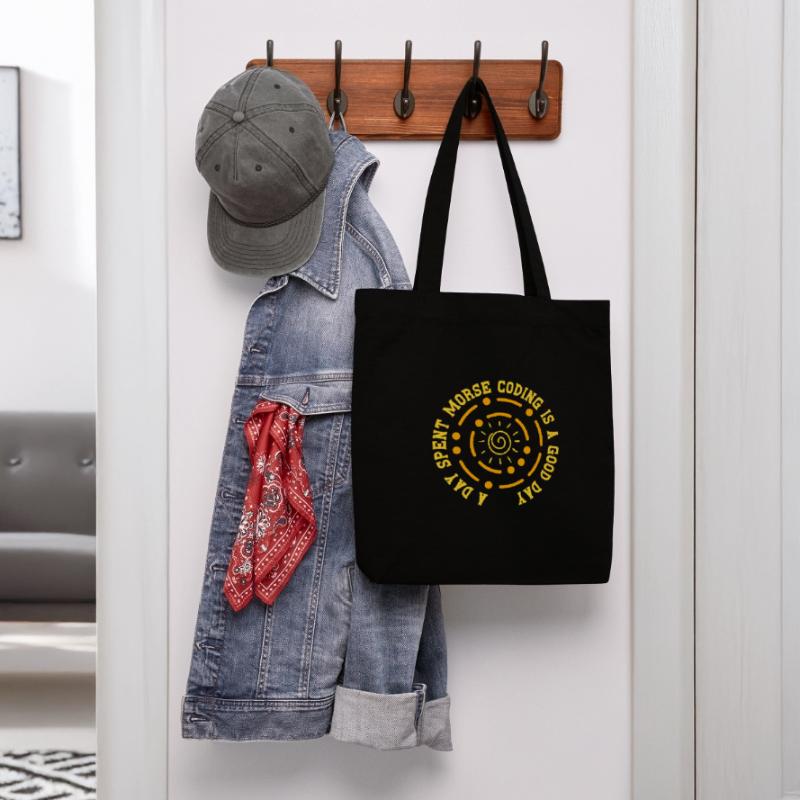 Morsecode Code Morse Une journée passée à coder Morse Tote bag épais recyclé Stanley/Stella