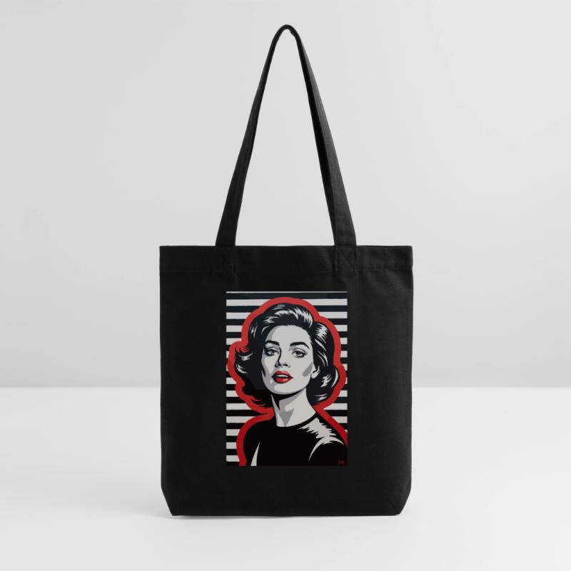 Portrait rétro élégant avec motif rayé Tote bag épais recyclé Stanley/Stella
