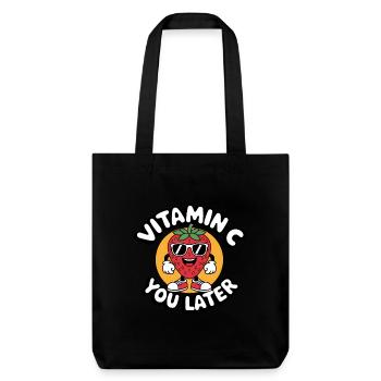 Drôle de fraise Vitamine C Fruit - Tote bag épais recyclé Stanley/Stella - noir - Devant