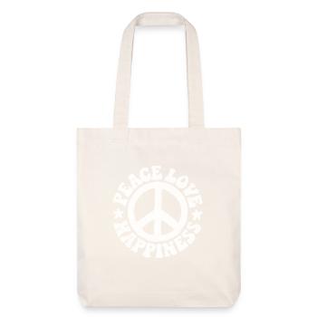 Friedenszeichen Friedenssymbol Hippie Geschenk - Stanley/Stella recycelter Heavyweight Stoffbeutel - Naturweiß - Vorne