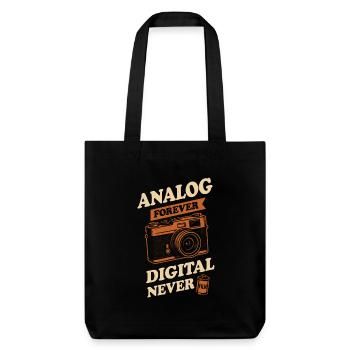 Retro Camera Club Analog Photography Film Roll - Stanley/Stella Heavyweight Recycled Tote Bag - black - Front