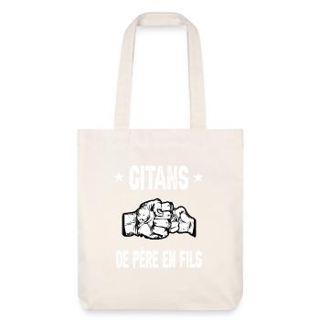 père et fils papa gitan - Tote bag épais recyclé Stanley/Stella - blanc cassé - Devant